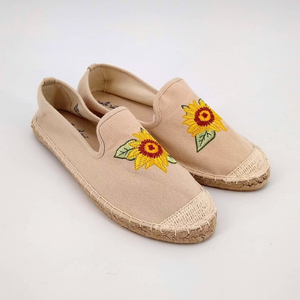 COLDWATER CRK Sunflower Tan Espadrilles Loafers 7